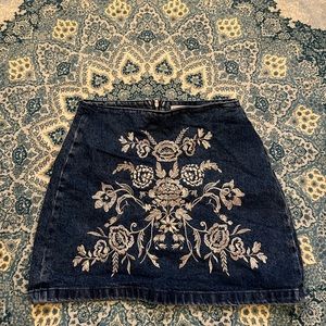 Embroidered mini skirt from top shop